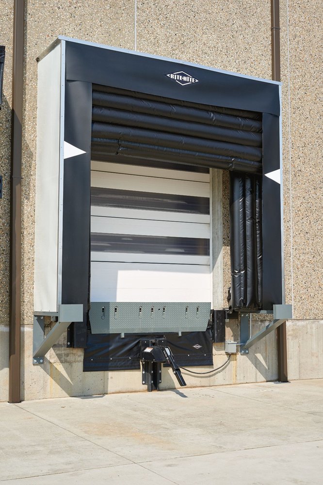 Rite-Hite Phantom inflatable dock seal expanding around a parked trailer for a tight air seal