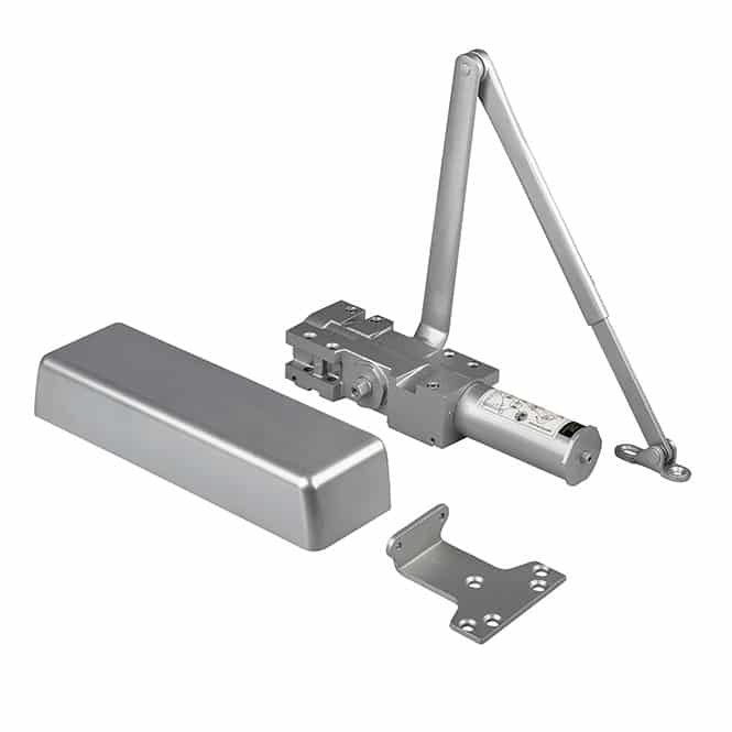 LCN 4040XP heavy-duty surface door closer on a commercial mandoor