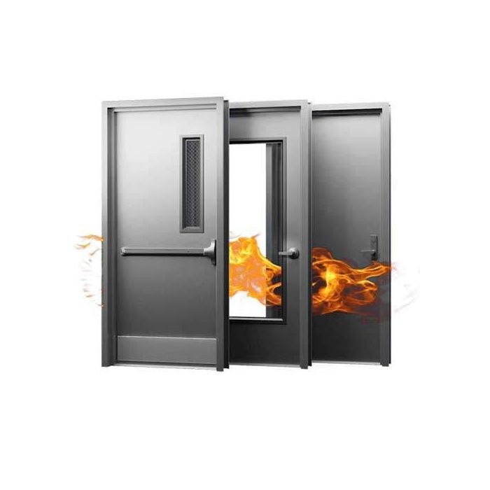 Steelcraft 90-minute fire-rated hollow metal mandoor with UL label
