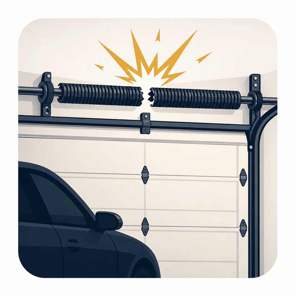 Warning sign: loud bang from garage when door moved